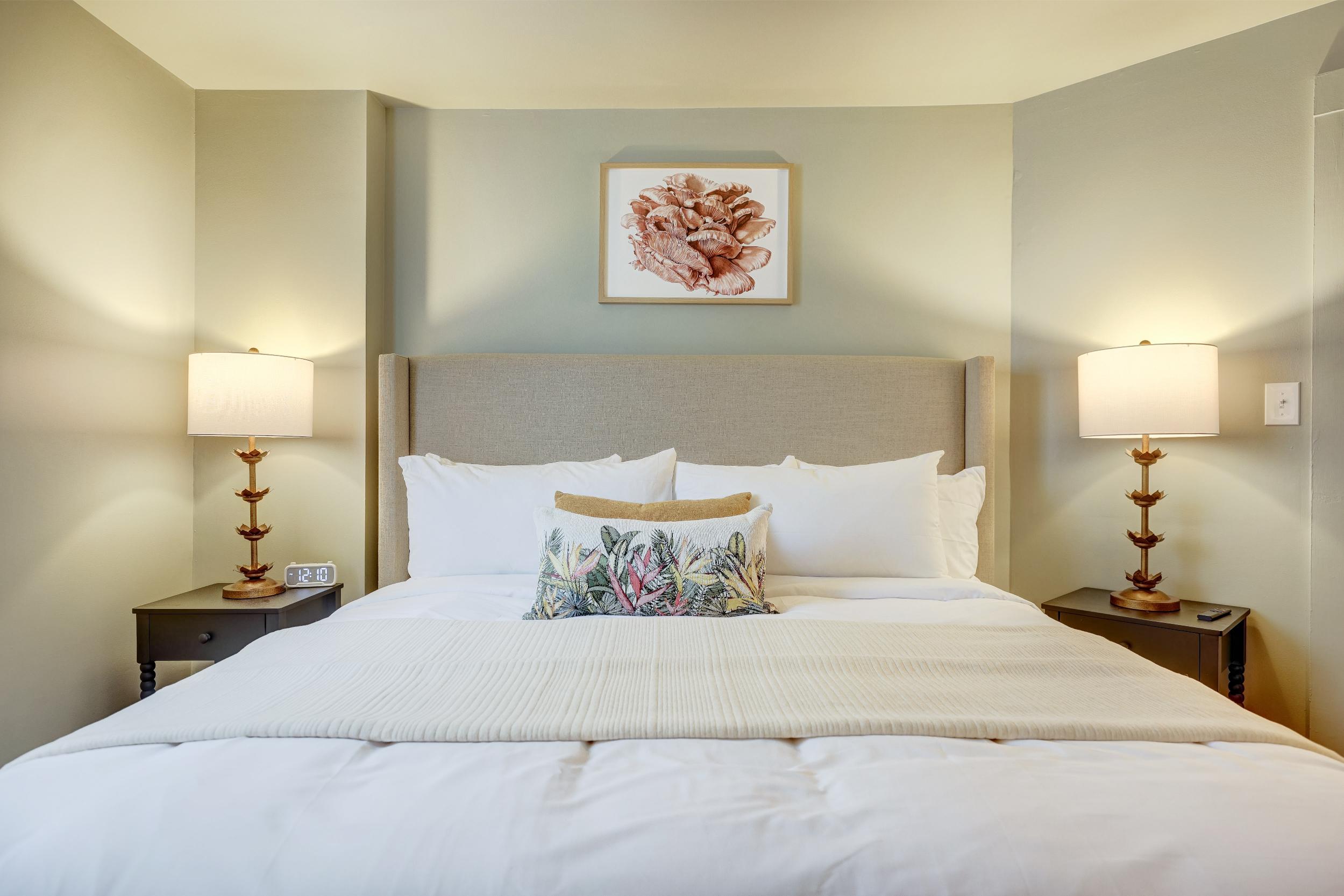 Spacious king room with historic charm